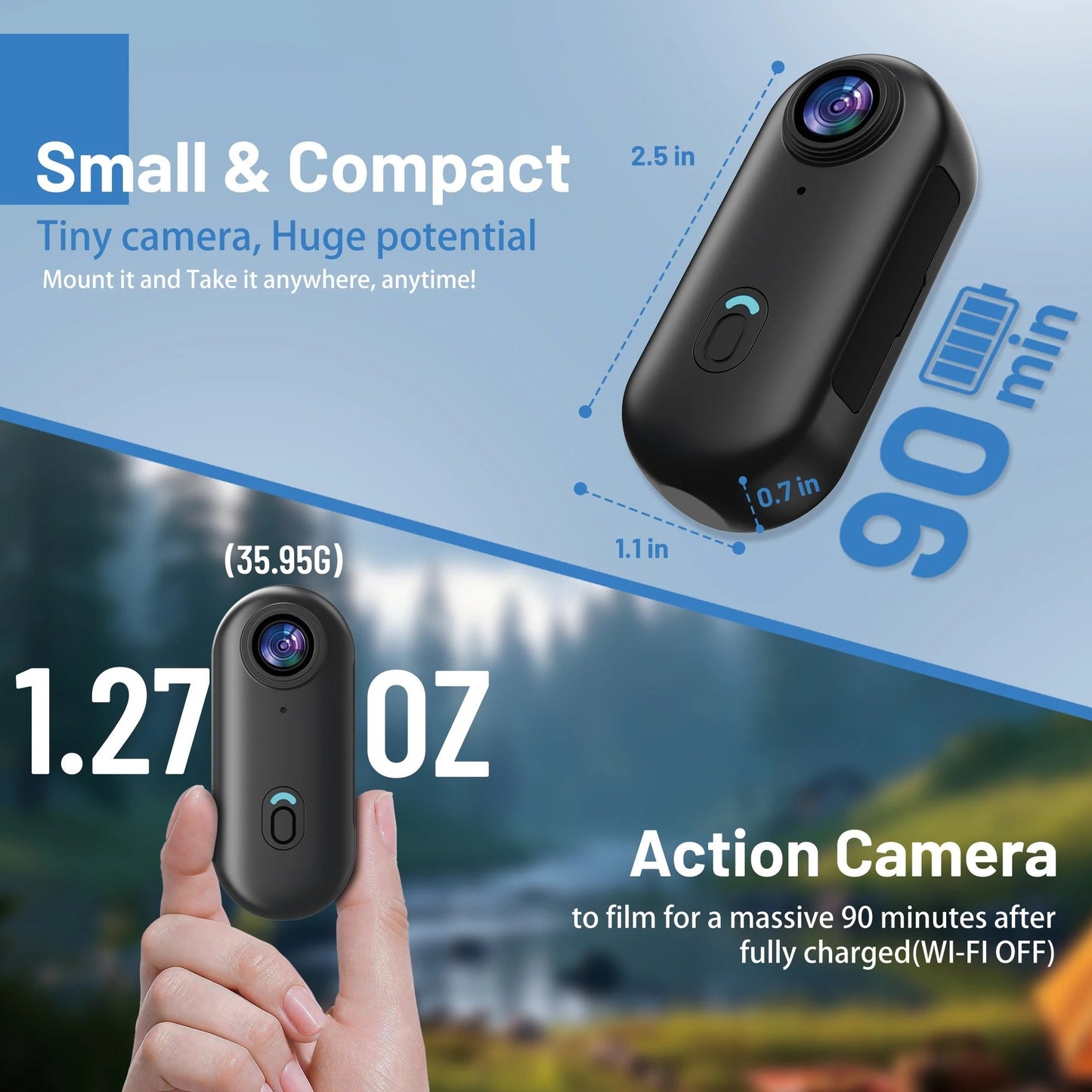 CaptureLite Cam™ – Ultra lekka kamera sportowa 4K do nagrywania bez użycia rąk
